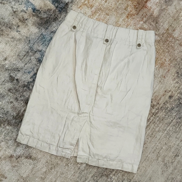 J.Crew Ecru Linen Knee Length Pencil Skirt - Picture 4 of 8